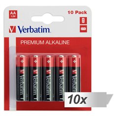 10x10 Verbatim batterie alcaline Mignon AA LR 06            49875