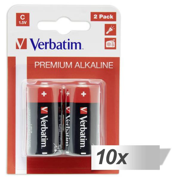 10x2 Verbatim batterie alcaline Baby C LR 14               49922