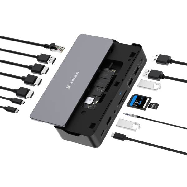 Verbatim USB-C Pro Docking Station 15 con SSD Slot 32173