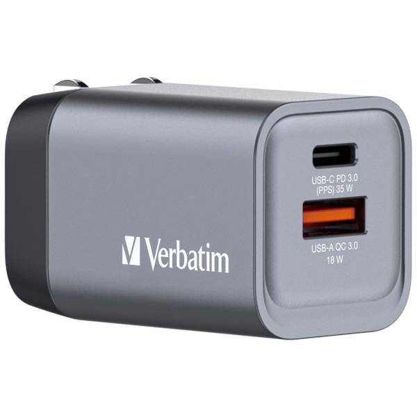 Verbatim GNC-35 GaN Charger 34W 1xUSB-C PD, 1xUSB-A QC 3.0 32200