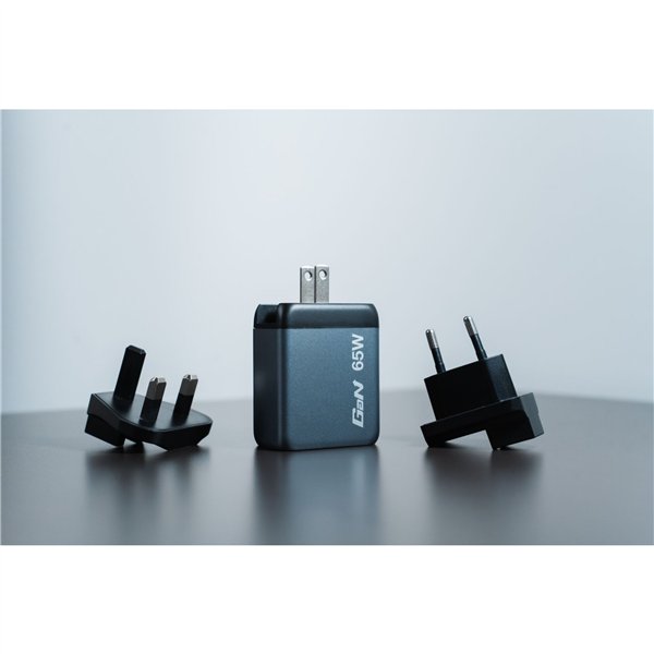 Verbatim GNC-64 GaN Charger 65W 2xUSB-C PD, 1xUSB-A QC 3.0 32201