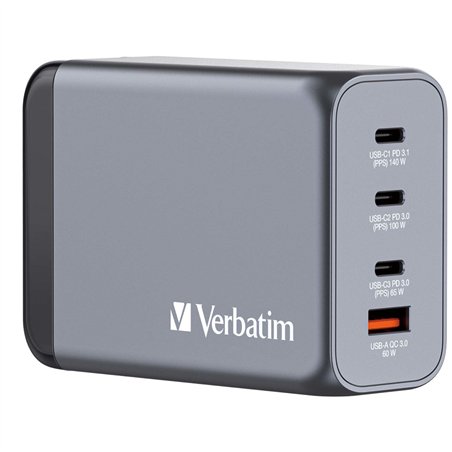 Verbatim GNC-240 GaN Charg. 240W 3xUSB-C PD, 1xUSB-A QC 3.0 32205