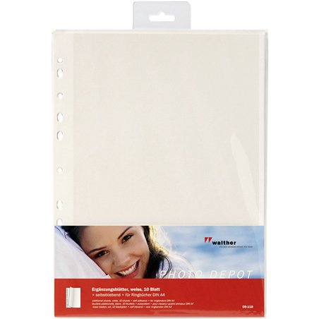 Walther carta per foto 10 fogli selbstklebend, bianco DS118