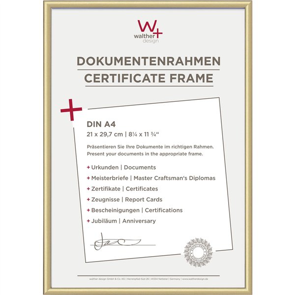 Walther New Lifestyle    21x29,7 plastica oro DIN A4 KV130G