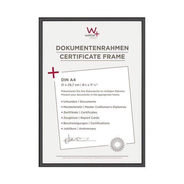 Walther New Lifestyle    21x29,7 plastica nero DIN A4 KV130B