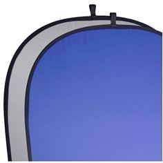 walimex 2in1 fondale pieghevole 180x210cm grigio/blu