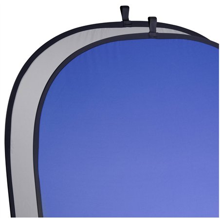 walimex 2in1 fondale pieghevole 180x210cm grigio/blu