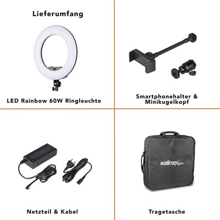 walimex pro Rainbow LED RGBWW Ring Light