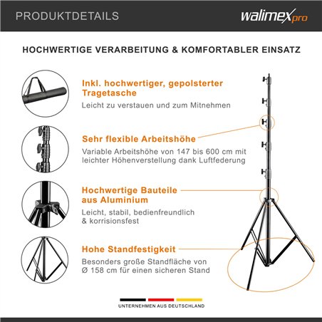 Walimex pro Jumbo AIR 600cm Lampenstativ