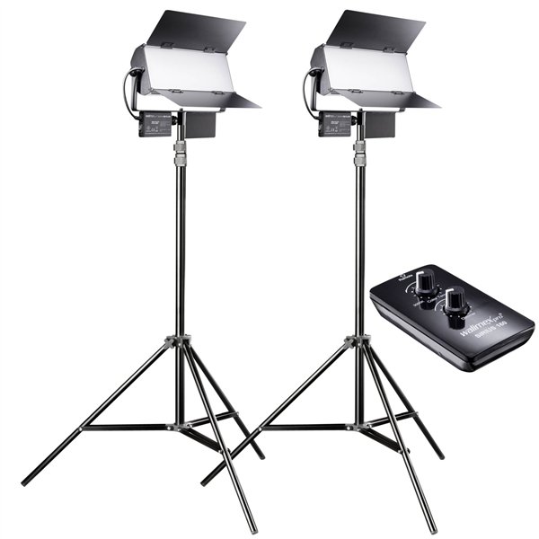 Walimex pro Sirius 160 D-LED Daylight set 2 pz. con trepp.