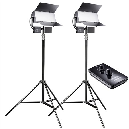 Walimex pro Sirius 160 D-LED Daylight set 2 pz. con trepp.