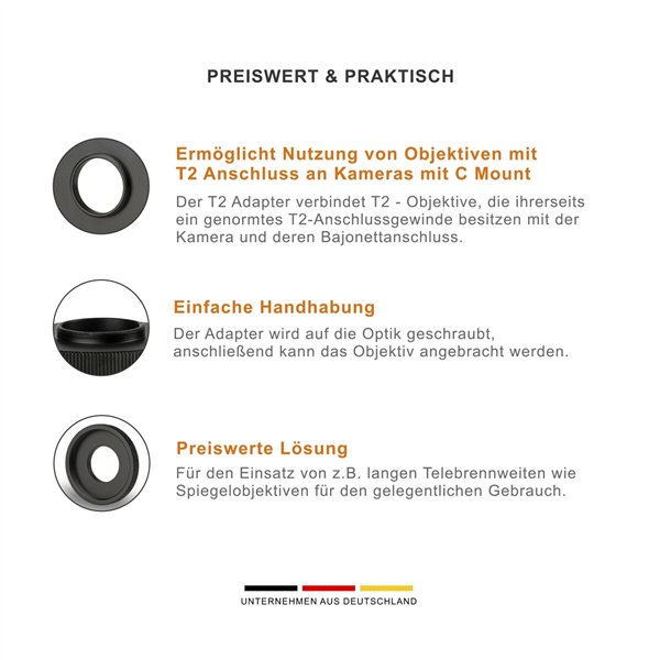 Walimex pro T2 obiettivo per C-Mount