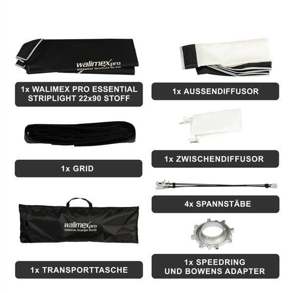 Walimex pro Softbox Essential Striplight 30x120