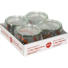 WECK vasetti in vetro  0,5l a forma di tulipano conf. da 4pz