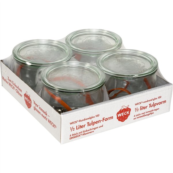 WECK vasetti in vetro  0,5l a forma di tulipano conf. da 4pz