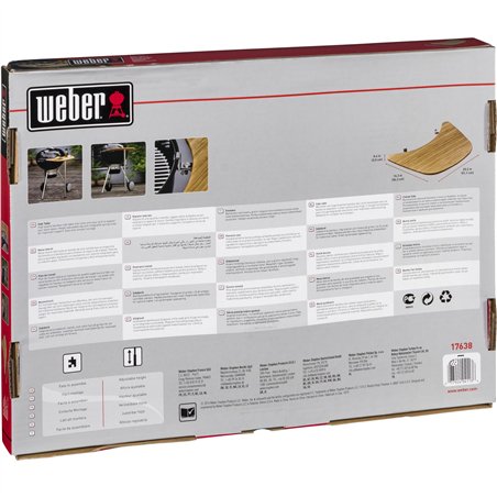 Weber ripiano laterale bambù per barbecue a sfera 47cm e 57cm