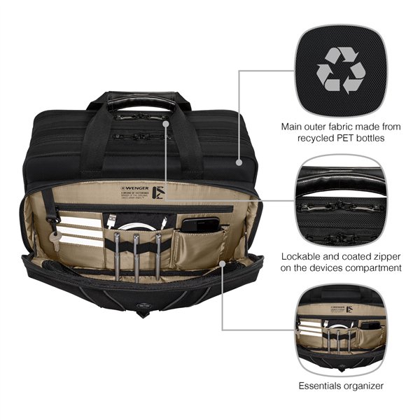 Wenger Legacy Black Series 16 Laptop Briefcase black