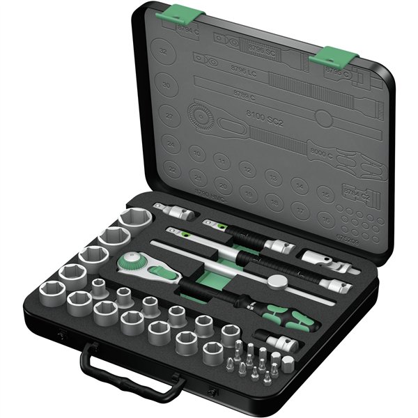 WERA 8100 SC 2 kit con cricch. Zyklop Speed att.da 1/2  metrico