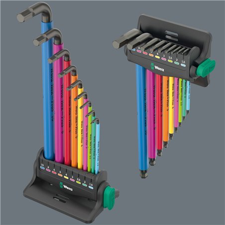 Wera 950/9 Hex-Plus Multicolour assortimento di 3 chiavi a L