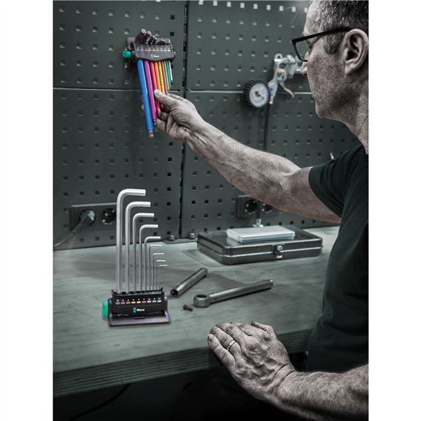 Wera 950/9 Hex-Plus Multicolour assortimento di 3 chiavi a L