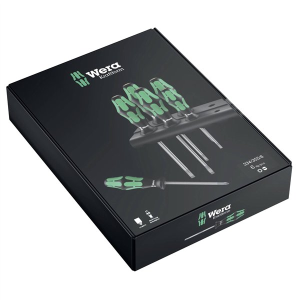 WERA 334/355/6 Kraftform Plus Lasertip Set di cacciaviti
