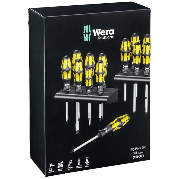 WERA Kraftform Big Pack 900 set cacciaviti di precis. 13 pz.