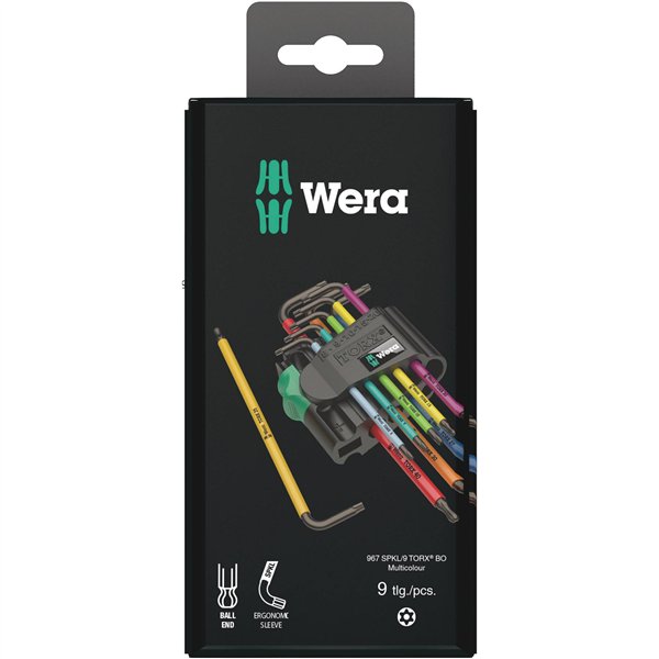 WERA 967/9 TX BO Assortimento di chiavi a L, BlackLaser