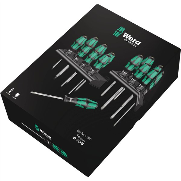 WERA Kraftform Big Pack 300 Set di cacciaviti 14 pz.