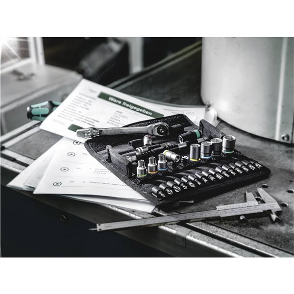 WERA 8100 SA 7 kit con cricch. Zyklop Metal con pass. quadro