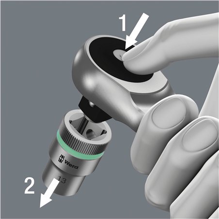 WERA 8100 SA 7 kit con cricch. Zyklop Metal con pass. quadro