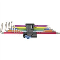 WERA 3967/9 TX SXL Multicol. HF Stainless 1 ass. chiavi a L inox