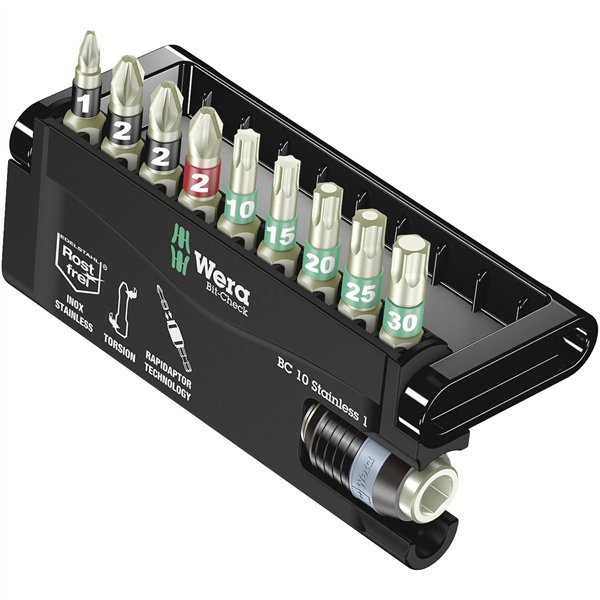 WERA Bit-Check 10 Stainless 1 set assortimento inserti
