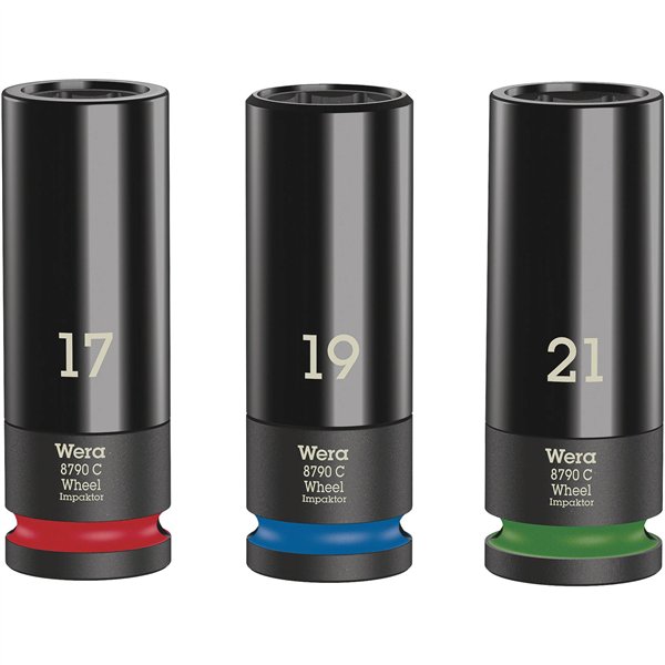 WERA Wheel Impaktor C Set 1 kit chiavi bussola con att. 1/2