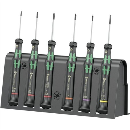 WERA 2050/6 set di cacciaviti per elettronica con supporto