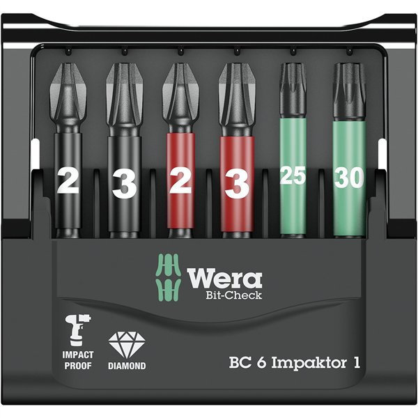 WERA Bit-Check 6 Impaktor 1 set assortimento inserti