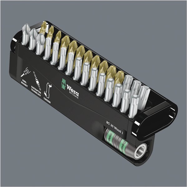 WERA Bit-Check 30 Wood 1 set assortimento inserti