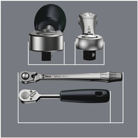 Wera 8100 SA 11 set cricc.Zyklop Metal,lev.invers.att 1/4 in poll