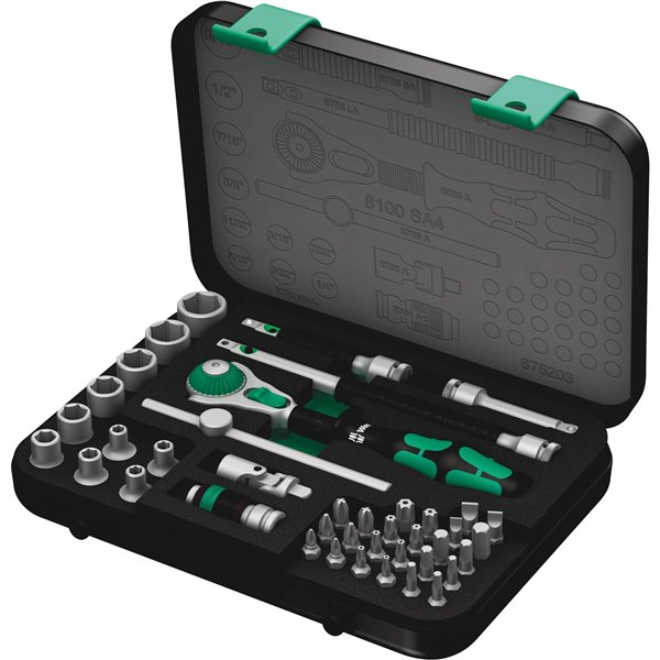 Wera 8100 SA 4 set con cr.Zyklop Speed attacco da 1/4  in pollici