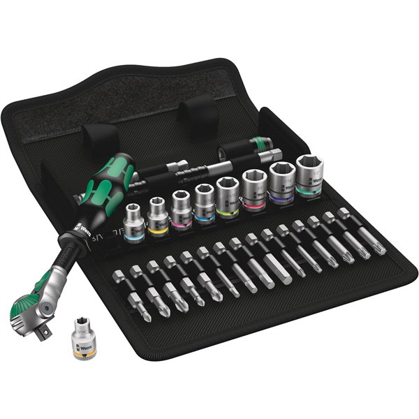 Wera 8100 SA 9 set c.cricchetto Zyklop Speed,att.1/4  in poll.