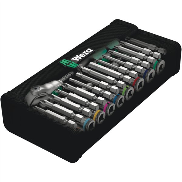Wera 8100 SA 9 set c.cricchetto Zyklop Speed,att.1/4  in poll.