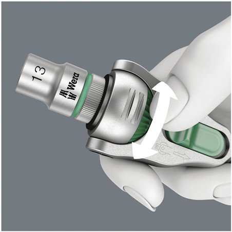 Wera 8100 SA 9 set c.cricchetto Zyklop Speed,att.1/4  in poll.