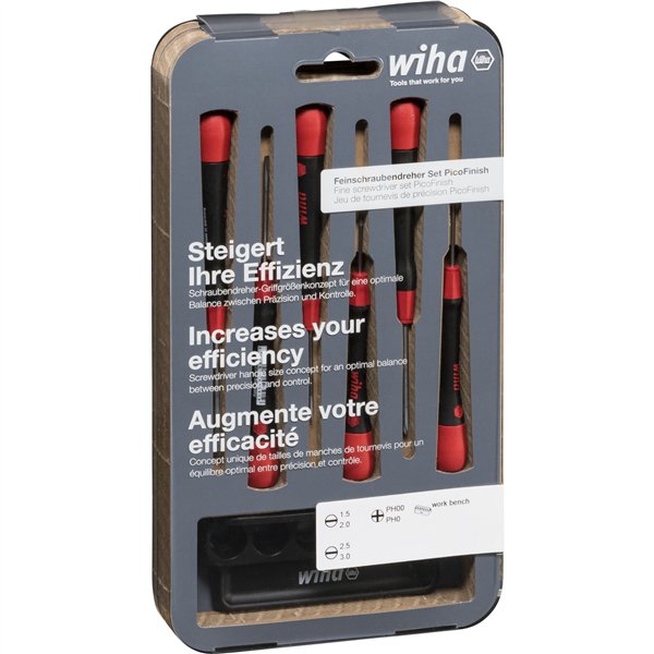 Wiha Feinschraubendreher Set PicoFinish Schlitz, Phillips 7-t