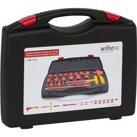 Wiha set isolato con cricchetto da  1/2  21 pz. con valigetta