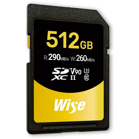 Wise SDXC UHS-II V90       512GB R:290MBs / W:260MBs   WI-SD-N512
