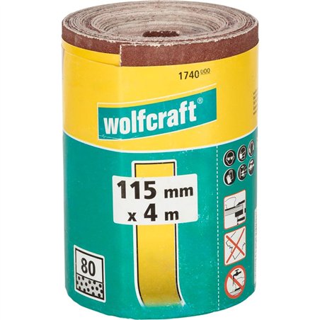 Wolfcraft Rolle Schleifpapier Körnung 80, 4 m x 115 mm