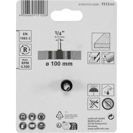 Wolfcraft Sechskant Nylondrahtfächerbürste 100x20mm