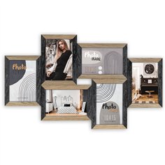 ZEP Vercelli nero 6x10x15 legno cornice multipla DN688B