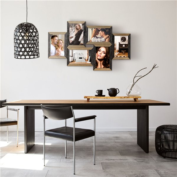 ZEP Vercelli nero 6x10x15 legno cornice multipla DN688B