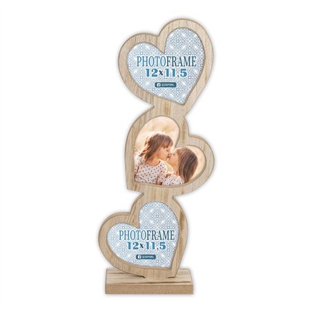 ZEP Frida              3x12x11,5 legno cornice con 3 cuori  RE333