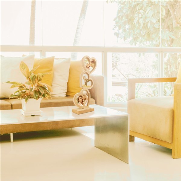 ZEP Frida              3x12x11,5 legno cornice con 3 cuori  RE333